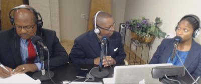 City Councillor Charles Yancey and Andrea Campbell squared off on Tuesday at Boston Praise Radio. Moderator Kevin Peterson is at middle. 	Image courtesy Boston Praise Radio